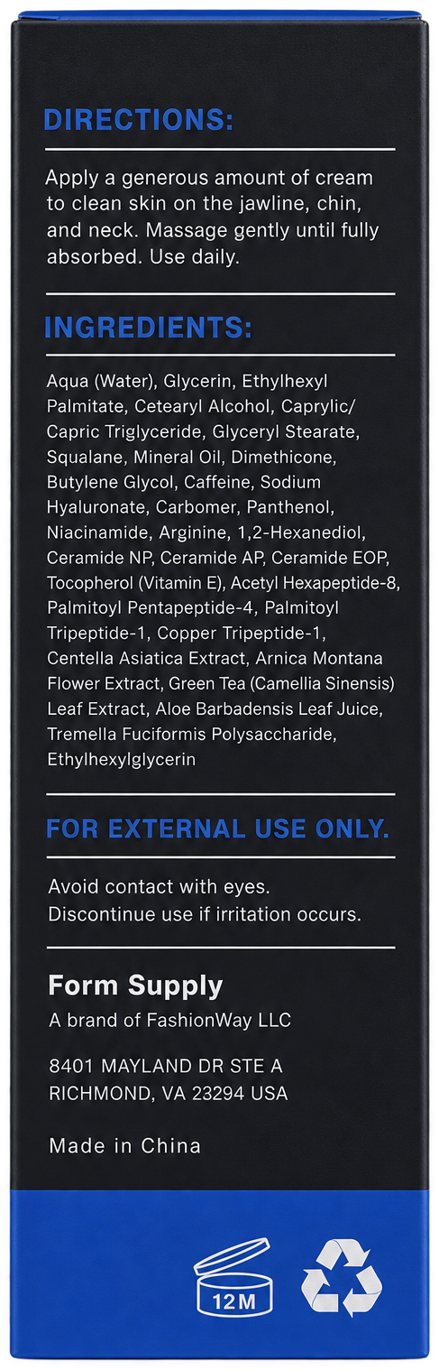 MOG Cream Ingredients Label